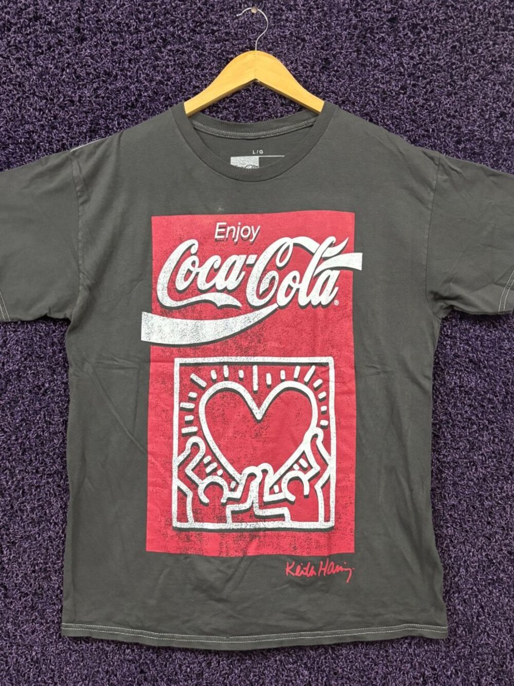 Coca-Cola x Keith Haring Enjoy Coke Heart Figures T-Shirt L